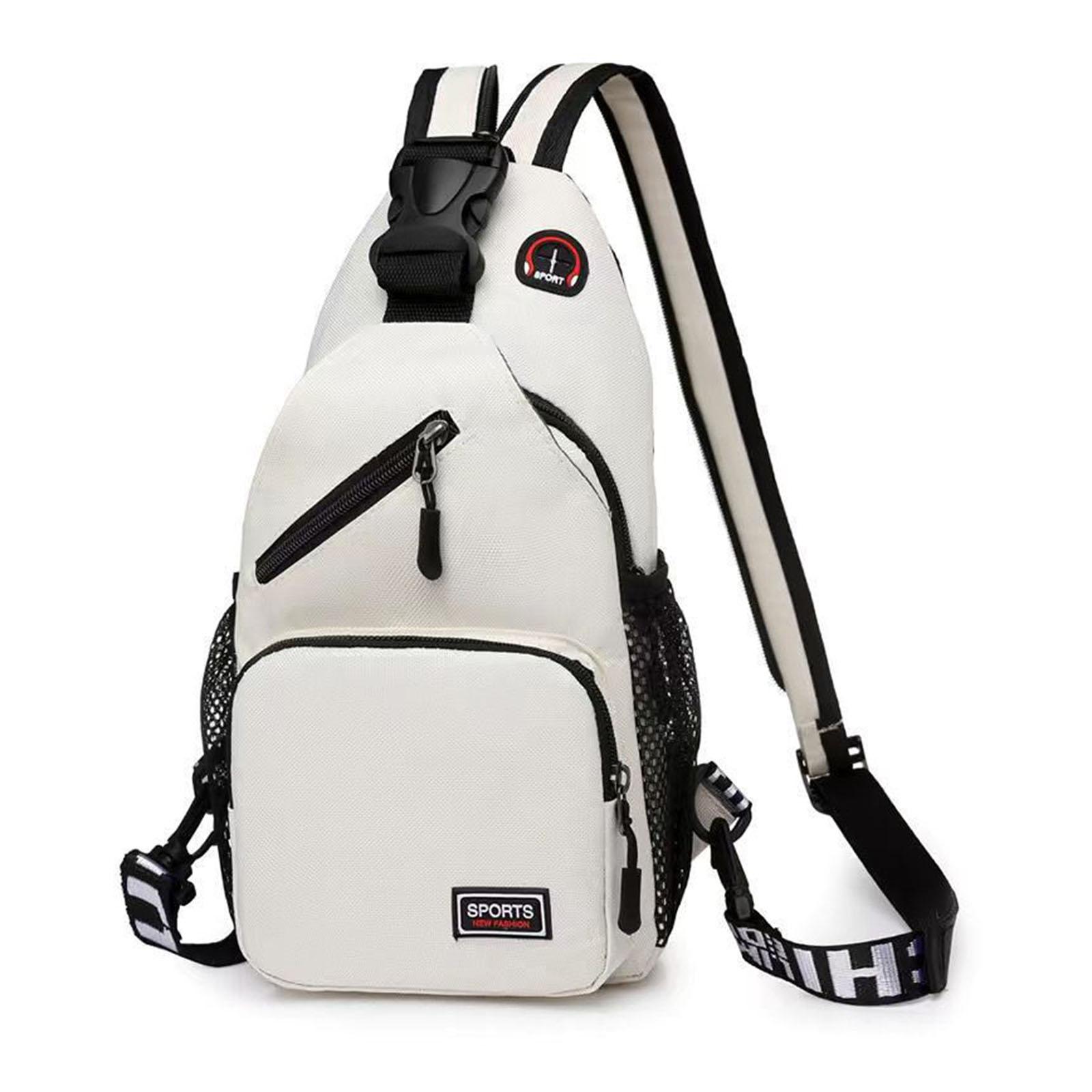 

Men s Chest Bag with Adjustable Strap Purse Side Pouch Fashionable Portable Crossbody Bag for Gym Riding Travel Camping Walking белый