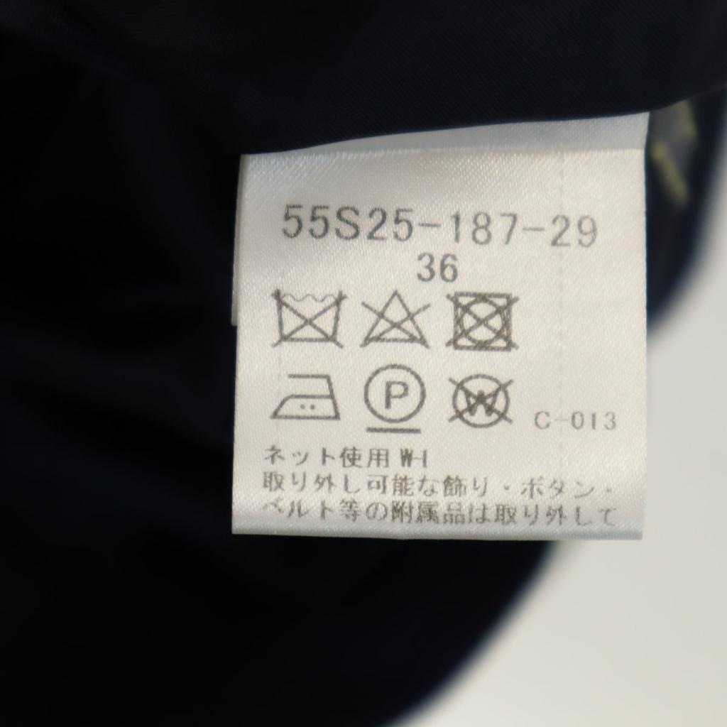 BLUE LABEL CRESTBRIDGE Check Pattern Midi Length Skirt 36 Navy Women Used