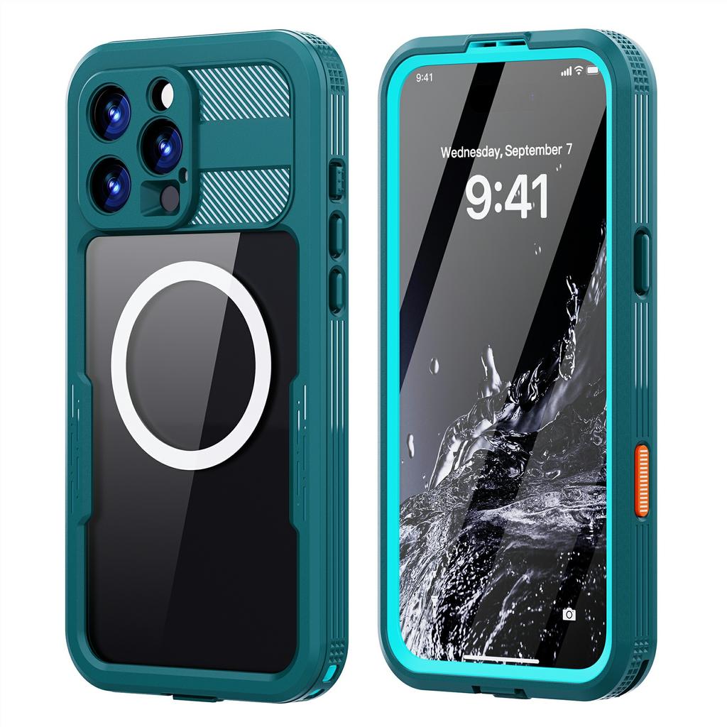 SHELLBOX Für iPhone 16 Pro Max Hülle Kompatibel mit MagSafe IP68 Wasserdicht Transparente Handyhülle