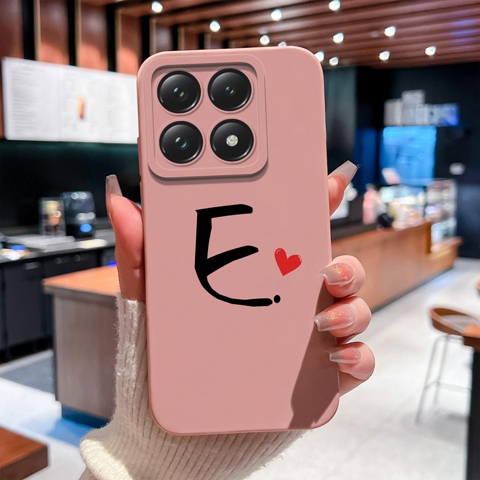 Case For Xiaomi 14T 14 15 12 12S 12T 12X Pro Ultra Lite Back Cover Pretty Love Heart Letter Pattern Soft Silicone Anti Fall Protective For Xiaomi Capa