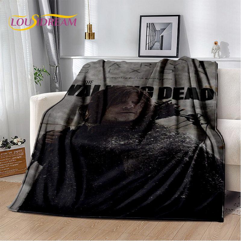 The Walking Dead Korku Yumuşak Peluş Battaniye, Flanel Battaniye Atmak Battaniye Oturma Odası Yatak Odası Yatak Kanepe Piknik Örtüsü Bettdecke
