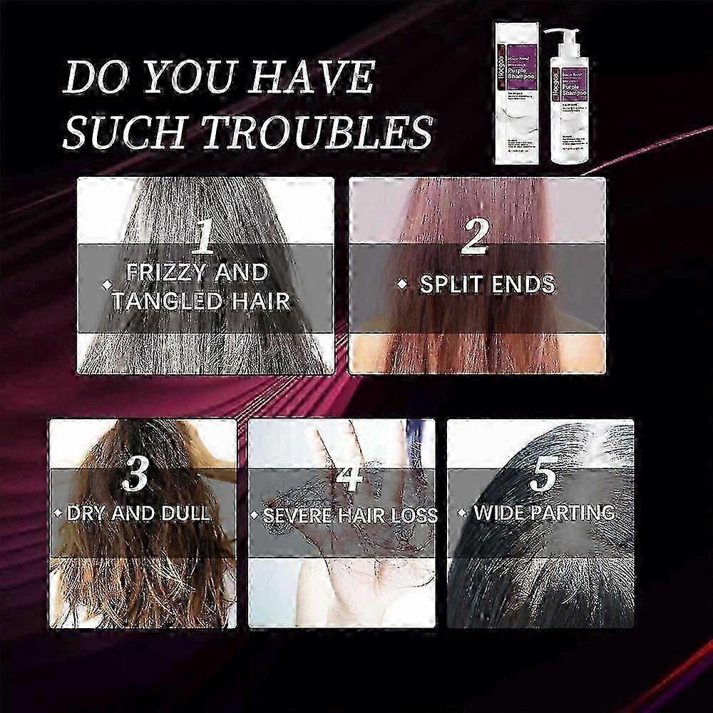 Maca Purple Hair Mask and Purple Shampoo Set,Maca Essence Purple