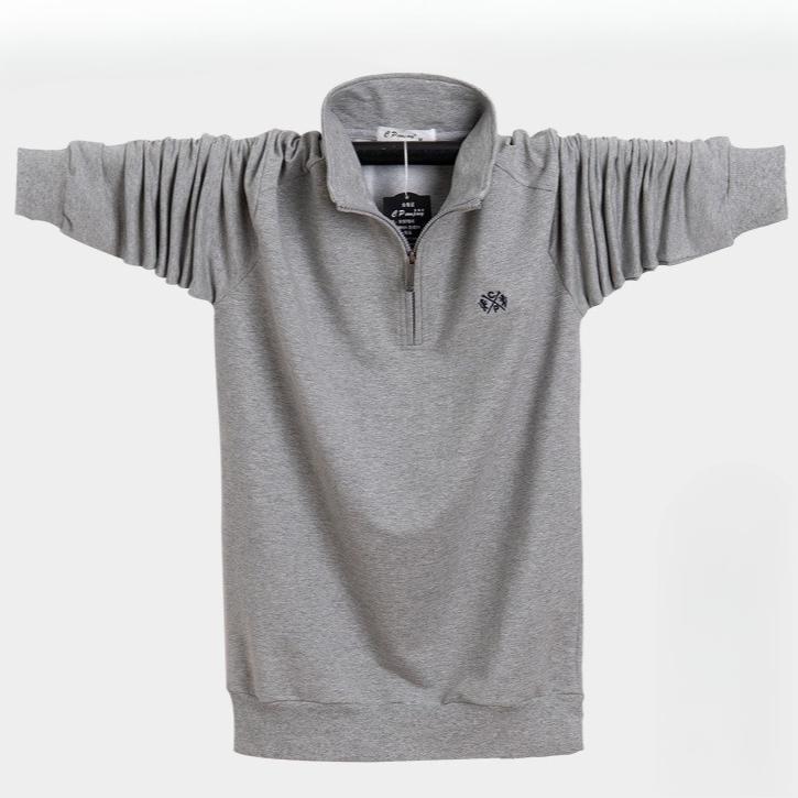 Long Sleeve Polo Shirts for Men Zipper Up Stand Collar Quarter Sweatshirt Pullover Fall Casual Sweat Shirts Men's Turtleneck Pullover Mock Neck Tops