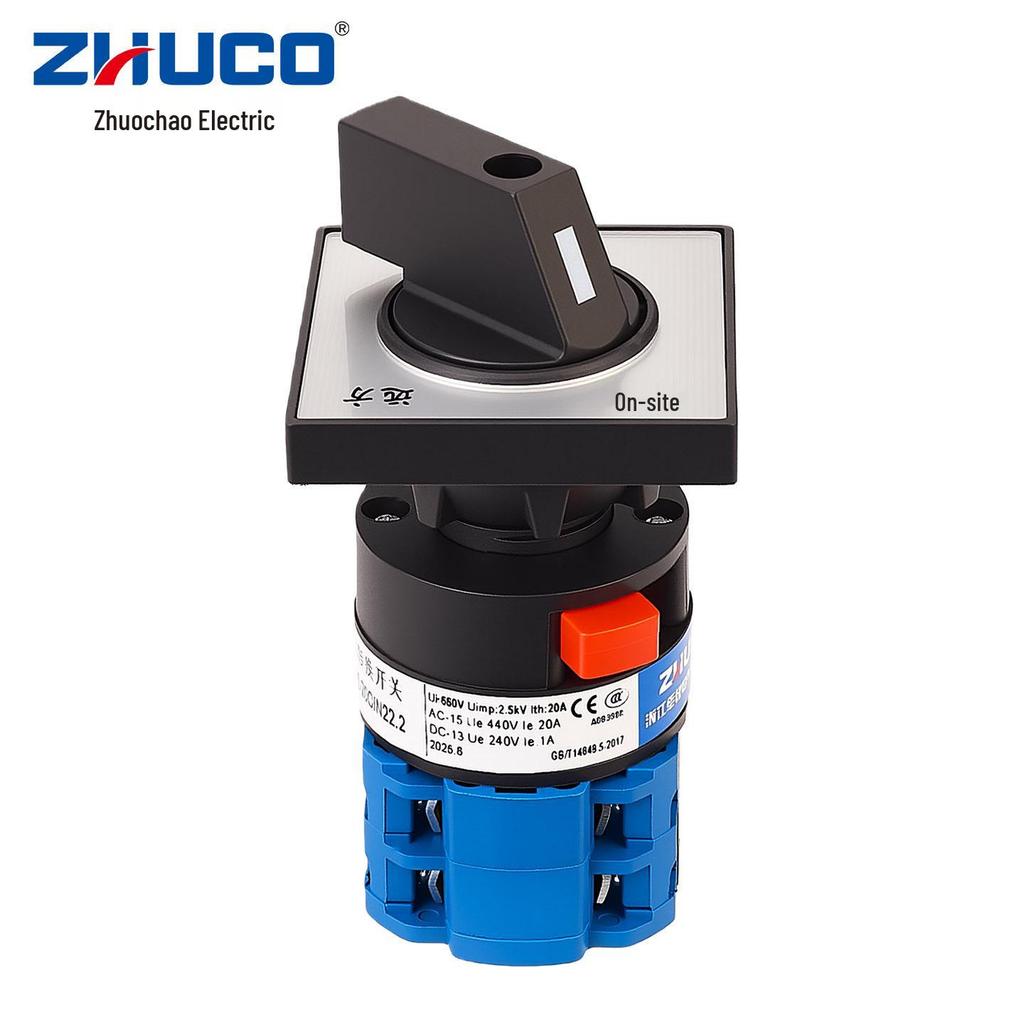 Zhuochao SZW26-20C/N22.2 Two-Speed Changeover Switch, Single-Hole Mount