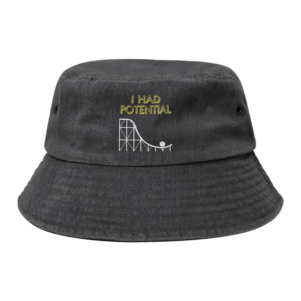 Women Unisex Distressed Cotton Bucket Hats Funny Meme I Had Potential Spring Headwear Outdoor Fishing Hat Project Hail Mary Panamka