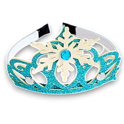 Hergestellt in Korea – Frozen Prinzessin Tiara – Mädchen Elsa Schneeflocken-Stirnband | Kinder-Anziehkrone BLAU