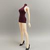 HAMRETHYPPZ 1/6 Scale Costume, 1/6 Scale Figure Clothes, Female, Sexy Dress, Sexy Miniskirt (Body, Head, Shoes, Etc. Not Included) (Dark Red)
