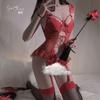 Women's Sheer Mesh Cutout Fitted Bodysuit Costume Lingerie Set