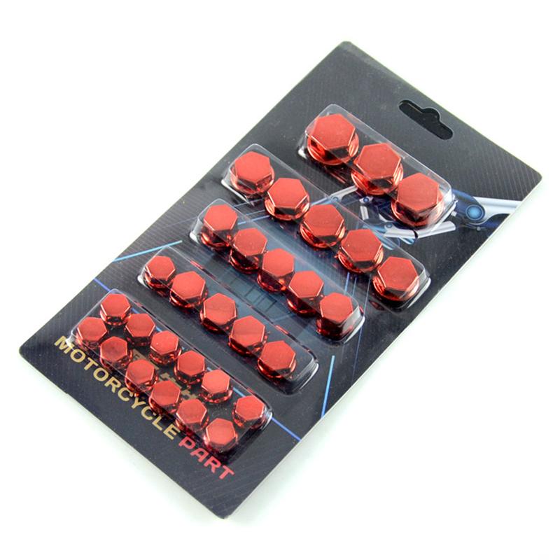 30pcs/set Motorcycle Accessories Head Screw Nut Electroplated  Cap Cover Fits Decoration Cover For Yamaha Kawasaki Honda