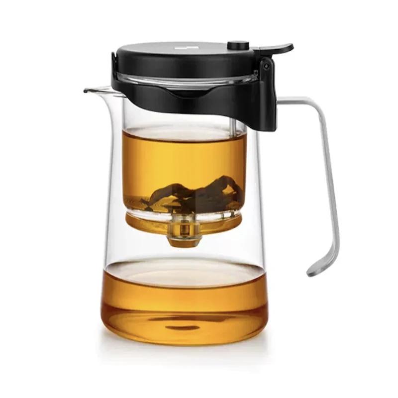 Bonston teiera con separatore a bolle isolante elegante, teiera in vetro resistente al calore, tazza da tè con filtro semplice