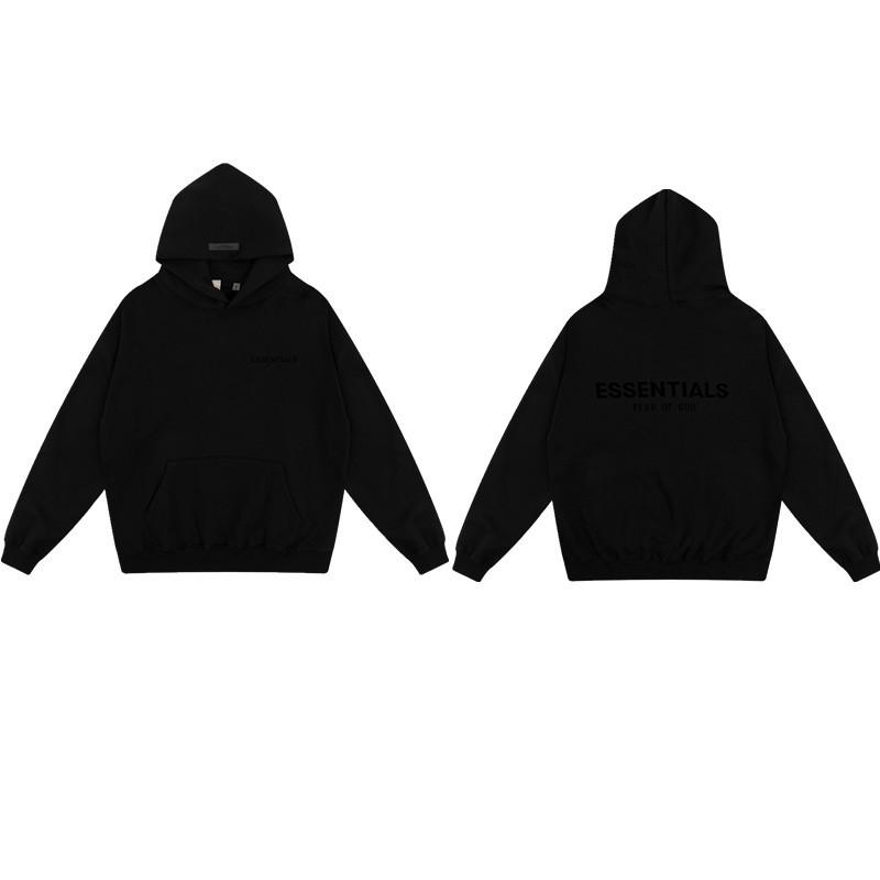 Unisex Oversized Hooded Sweatshirt With Flock Letter Print Soft Cotton Blend Warm Lined