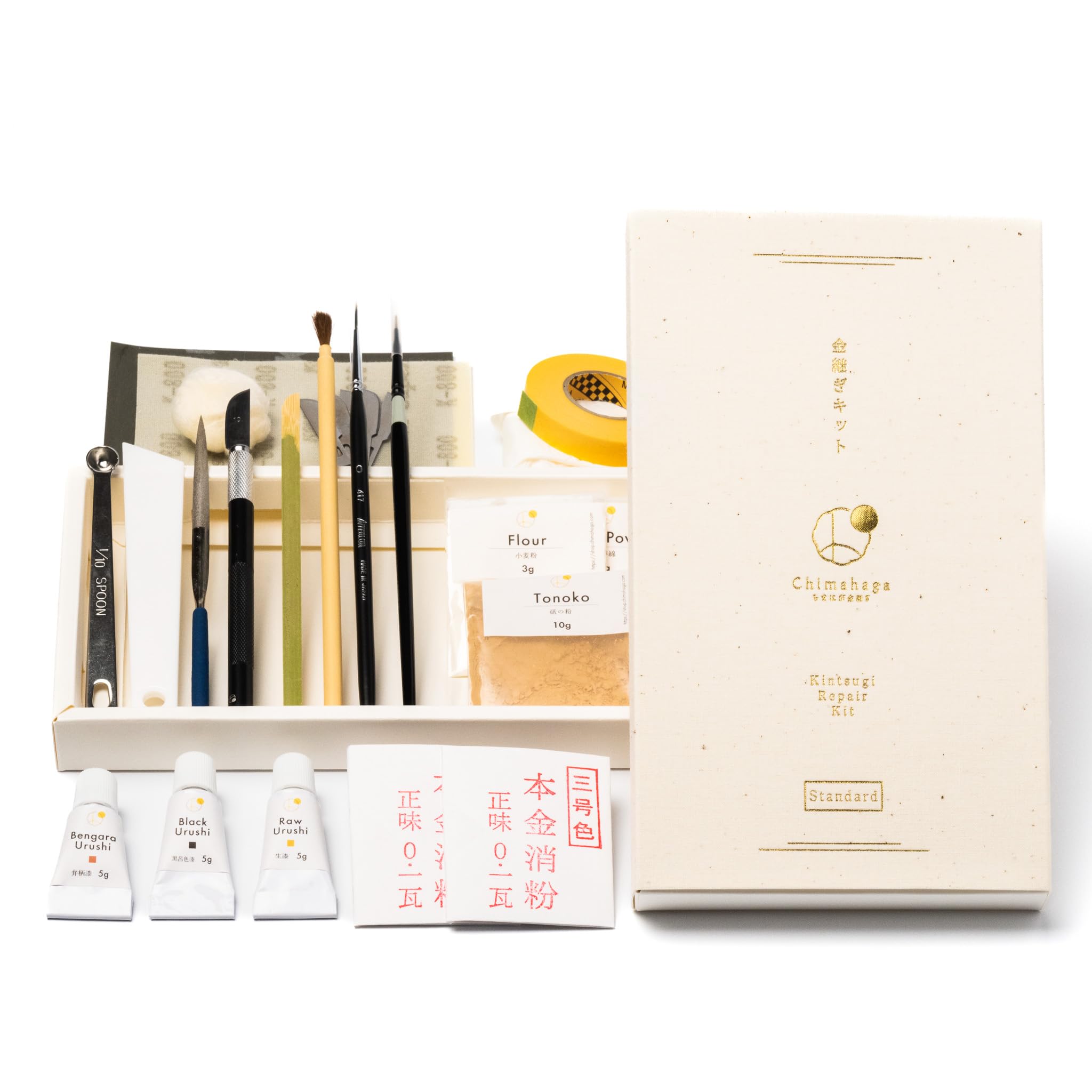 

Набор Кинцуги Стандартный Сделан с использованием настоящего лака и чистого золота Также может ремонтировать Включает инструкцию Используйте те же инструменты, что и на уроке Кинцуги дома