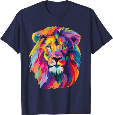 Colorful Lion Graphic Tee Shirt for Men Women Pride T-Shirts
