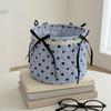 Bow Decor Storage Basket Polka Dot Car Organizer Basket Cute Car Storage Bin  Toy Sorting