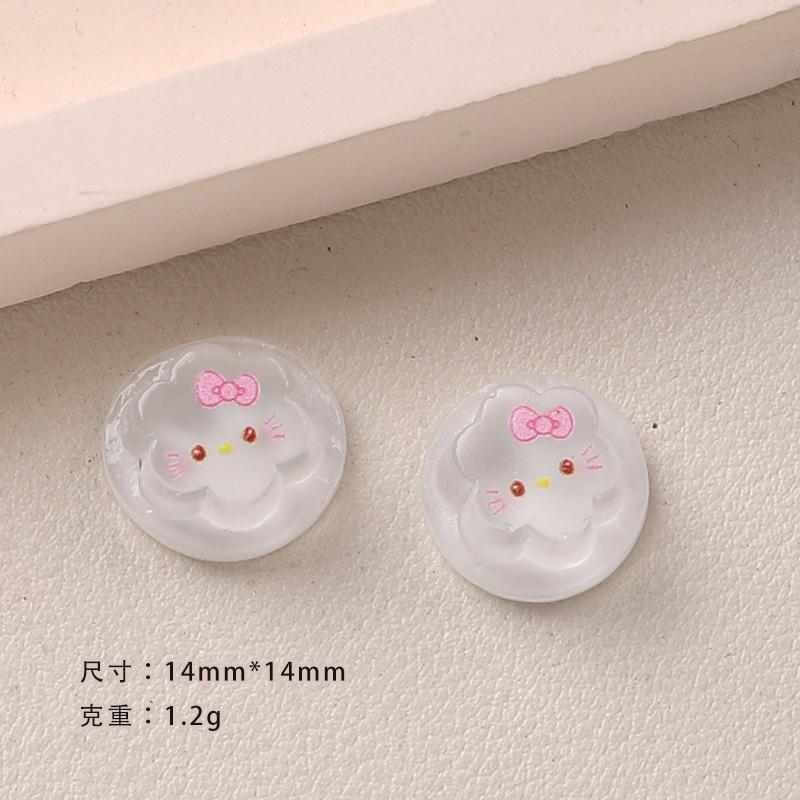 

20 Pcs Latest Small Animation Transparent Jelly Cup Bow Kitten Series Resin Scrapbook Diy Miniature Ornament Accessories A30