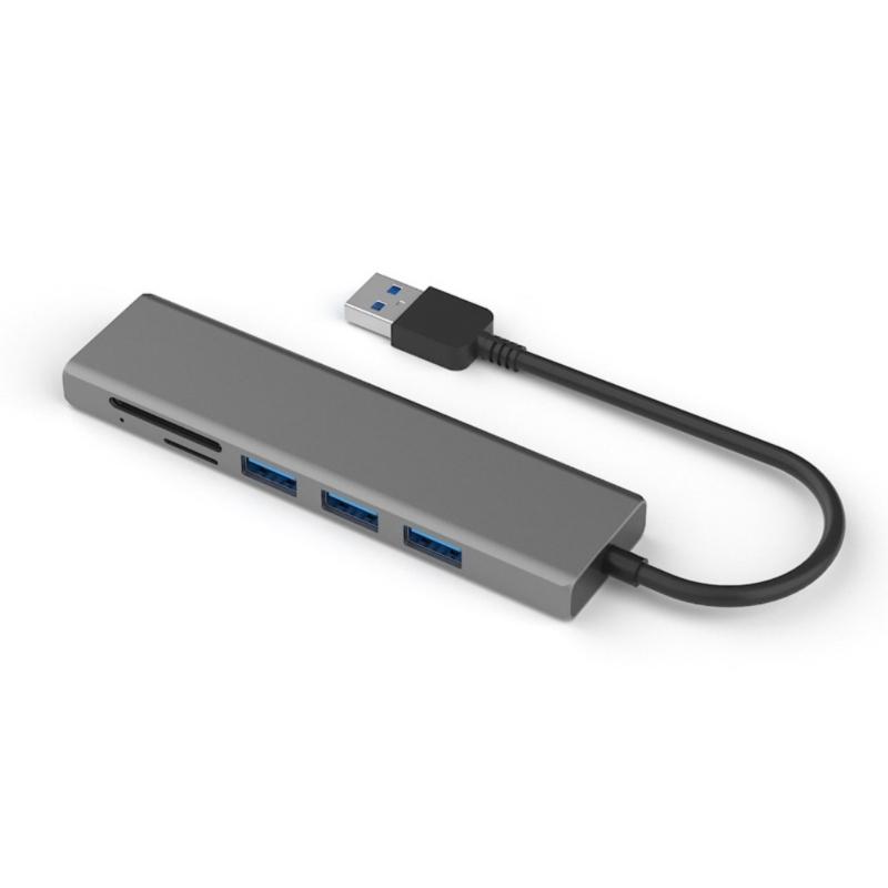 

Portable USB Hub 4 Port USB 3.0 Splitter Aluminum USB Hub Speed USB Adapter Flash Drive USB Hub Upgrades for Laptop 1