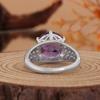 925 Sterling Silver Women's solitaire Ring Big Natural round 12.0mm Amethyst simple design Fine Jewelry for birthday party gifts