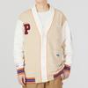 PUMA Team Badge V-Neck Jacket With Contrast Logo Print Casual Knit Unisex Jacket Khaki 677374-67