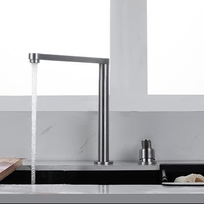 304 Roestvrijstalen Spoelbakkraan Verborgen Hefbare Opvouwbare Keukenkraan Warm en Koud Gemengd Water Aparte Spoelbakkraan Dubbele Gaten