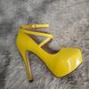 Elegant Women Pumps Party Wedding Banquet Shoes Sexy Shallow Round Toe Slingback Super High Heels Platform Stilettos Big Size 44