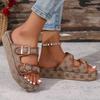 Flowers Embroidery Thick Bottom Sandals Women Fashion Designer Buckle Platform Slippers Woman Summer 2026 Non Slip Sandles Mujer