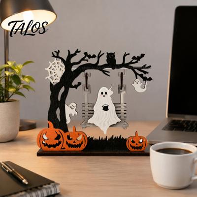 Spooky Home Indoor Accents Funny Halloween Desktop Swing Decor, Decor for Living Room Cute Gifts Kids Tabletop, Gothic Fall Themed Ornament,