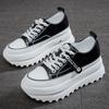 Leather mesh white shoes women's summer new versatile casual platform casual women's shoes