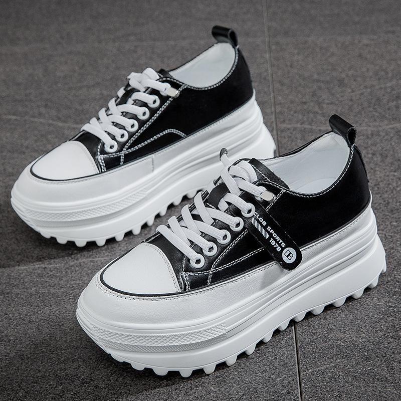 Leather mesh white shoes women's summer new versatile casual platform casual women's shoes