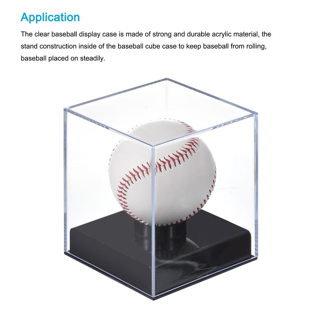 Acrylic Baseball Display Case Cube Clear Baseball Storage Holder Display Case for Golf Tennis Ball Memorabilia Baseball