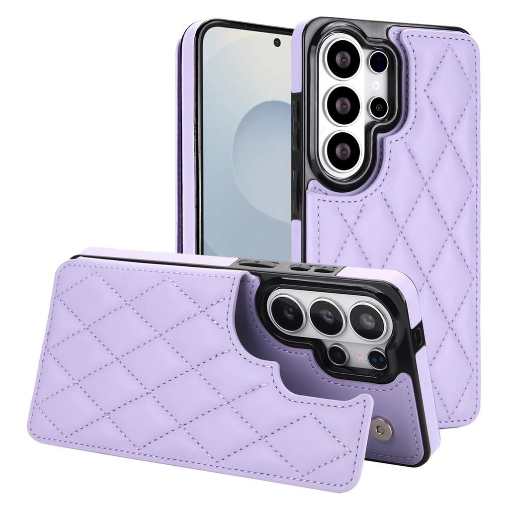 Cartera de Piel con Ranura para Tarjetas Magnéticas de Lujo para Samsung S26 Ultra Edge S24 Plus S25 FE A56 A36 A16 Funda tipo Bolsillo con Soporte de Diamante