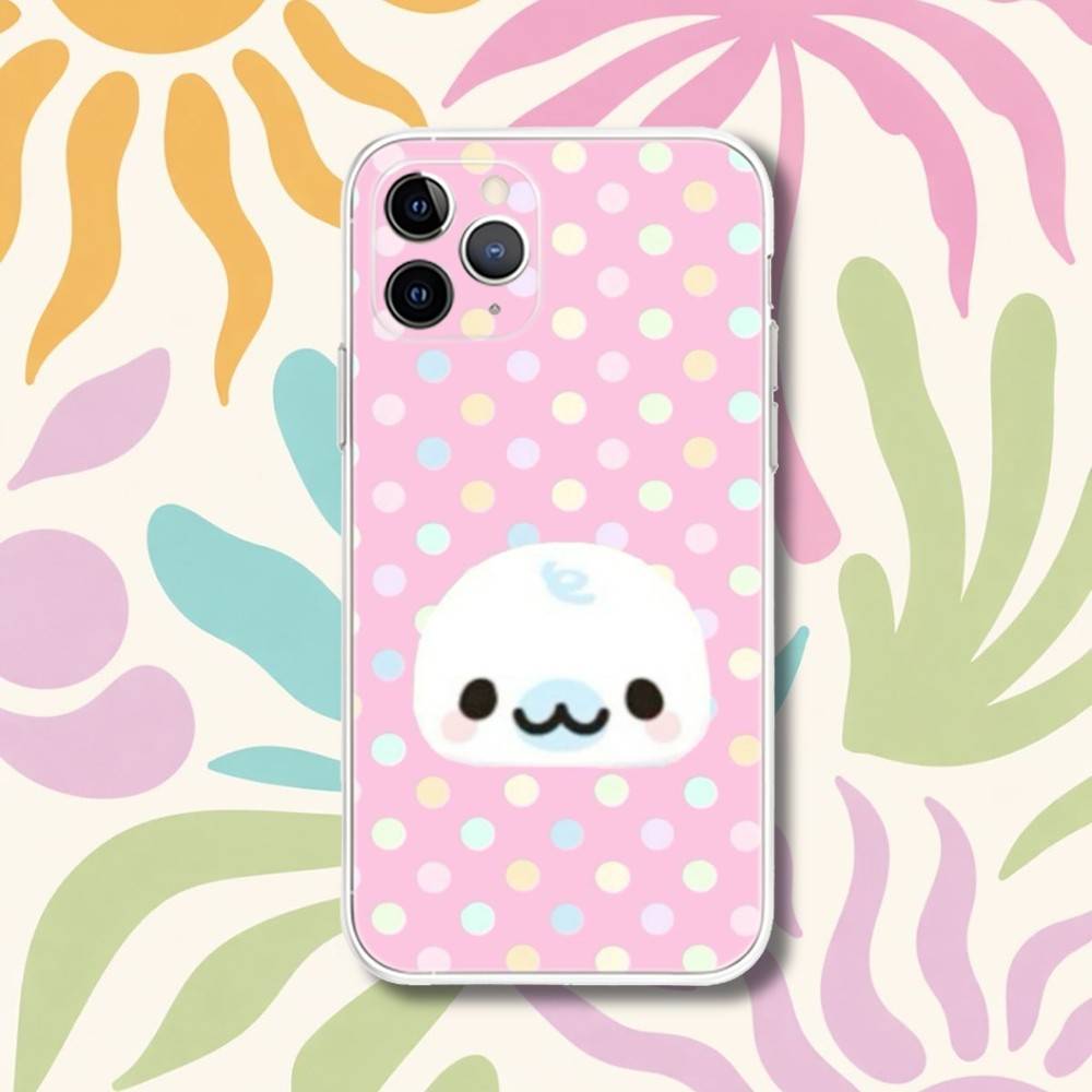 Cute M-Mamegoma Seals Transparent Phone Case For iPhone 17,13,15,12,11,14,16 Pro Max Mini 7,8 Plus SE4,17E Air Cover Fundas