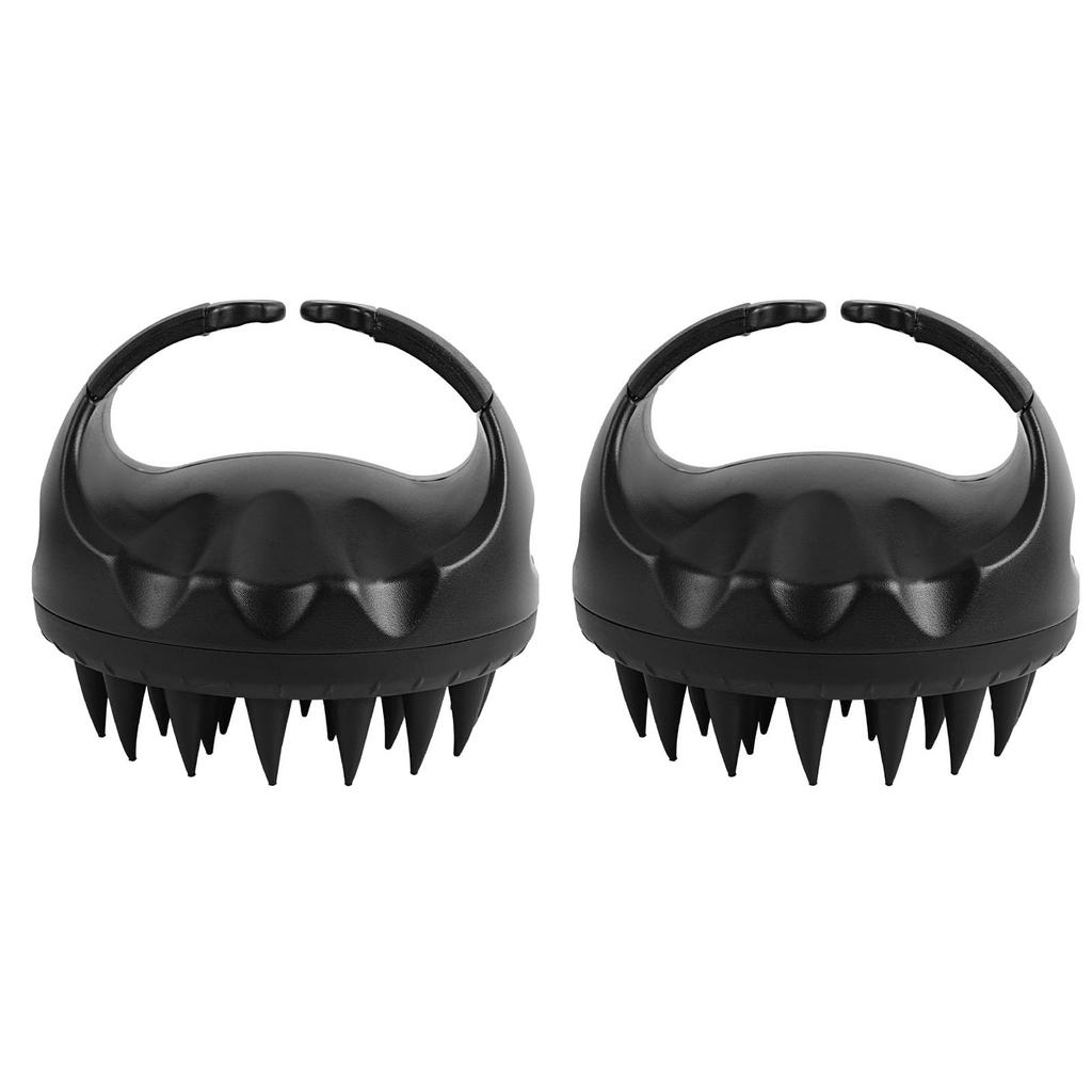 WOVTE Scalp Massage Scalp Cleansing Scalp Silicone Head Unisex of Brush, Brush, Care, Massager, Wet/Dry Use, (Black (Set 2))