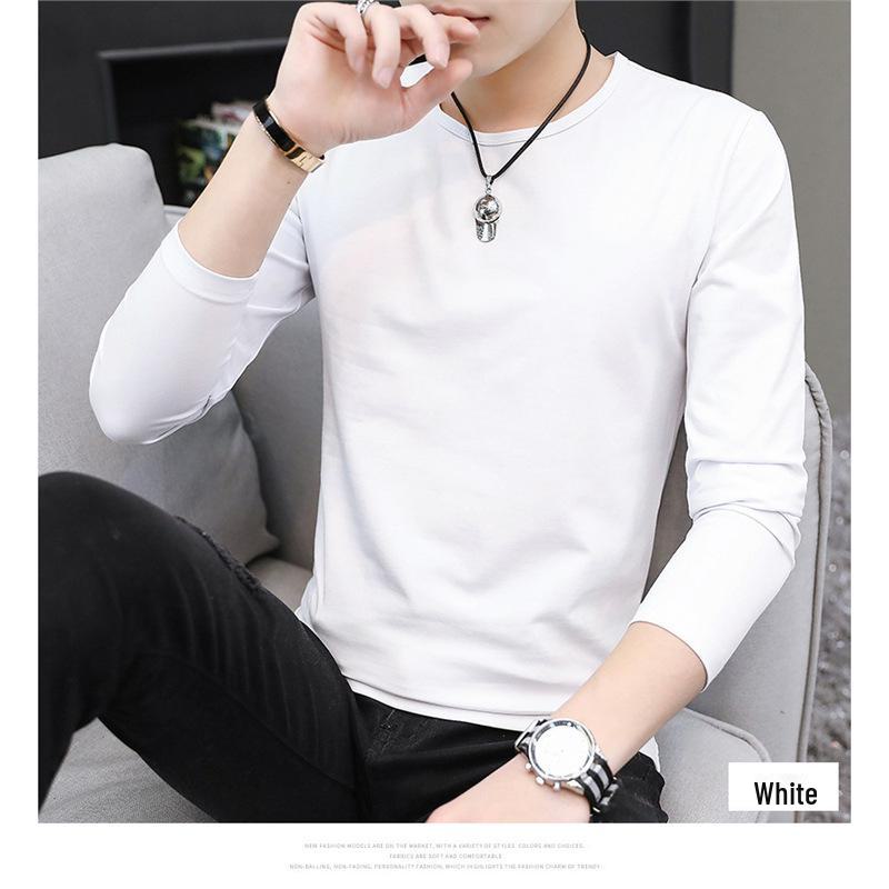 

Мужская белая футболка с V-образным вырезом и длинным рукавом 2023 года для осени и зимы 5XL 180-200 jin