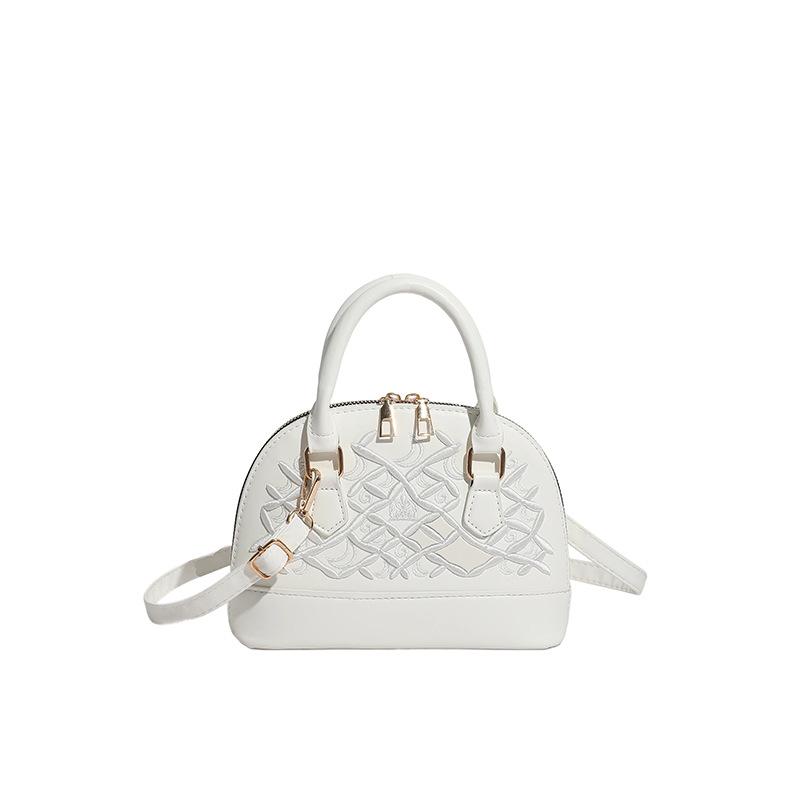 Women's New Popular Shell Bag High-end Embroidered Handbag Diamond Check Niche One-shoulder Crossbody Bag