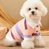 Soft Warm Dog Clothes Thicken Rainbow Pet Outfit Spring Dog Costume Dogs Pullover  for Cat Dogs