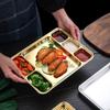 Gold Compartment Dining Plate For Food Serving Trays Stainless Steel Divided Dishes Kitchen Tableware Organization Container