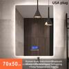 Rectangle Bluetooth Smart Bathroom Makeup Mirror WIth LED Light Human Body Induction Anti-fog Backlight Wall Hanging Mirrors