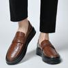 Premium Genuine Leather Men's Loafers Business Casual Slip-On Shoes with Thick Sole Height Increase Wedding Office Shoes