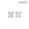 Swarovski [authentic Shopping Bag Gift] Rhodium Stud Earrings 5430365