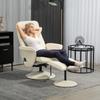 Massage Chair with Footstool, Ergonomic Chair with 10 Vibration Points, Faux Leather, 76 X 81 X 105 Cm, Cream White
