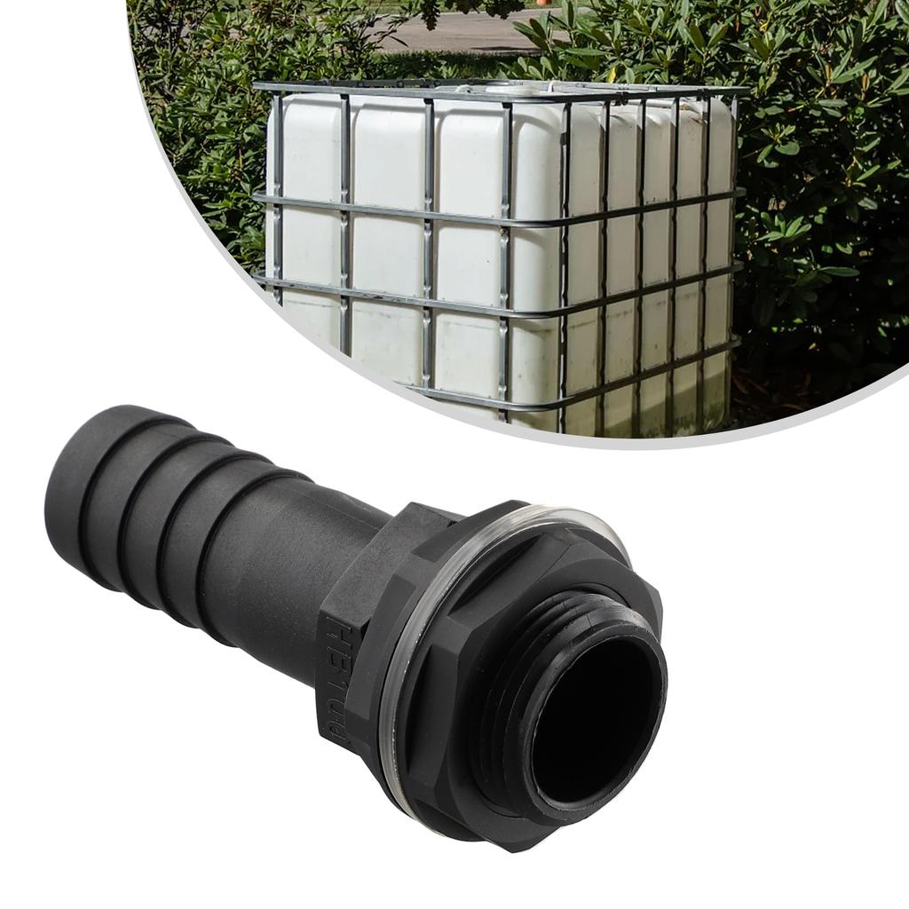 Water Butt/Tank 1in Overflow Connector With Nut & Washer Fits 1in Overflow Pipe For Garden Tubing Drip Irrigation Watering Syste