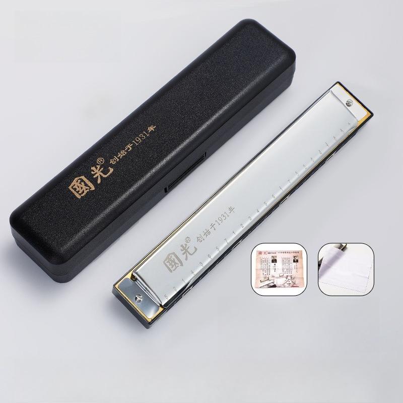 Harmonica 24-hole Polyphonic C Key Beginner Student Children Men and Women Self-taught Introductory Harmonica Instrument