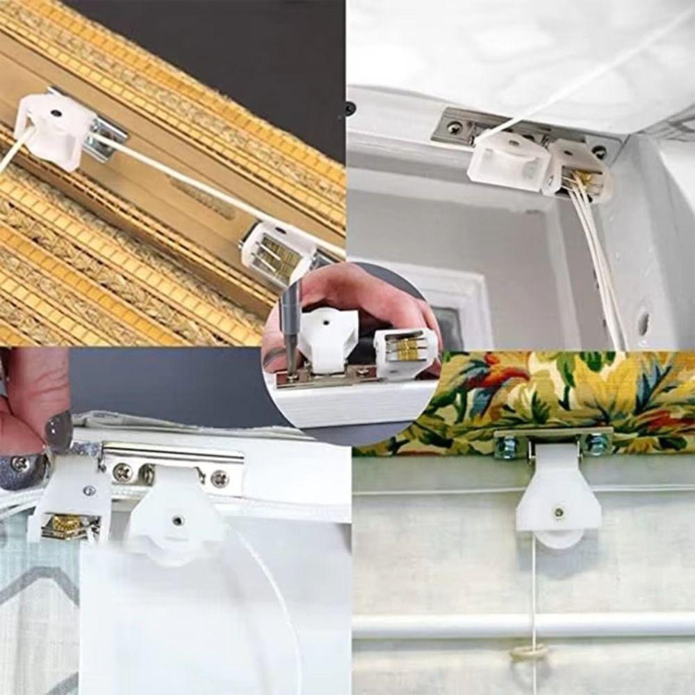 4pcs Smooth Sliding Roman Shades Hardware Easy Install Blinds Track Wheel  Daily Use