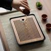 Traditional Ceramics Round Tea Tray Water Storage Household Trays Decorative Bamboo Tea Board Chinese Tea Set Accessories