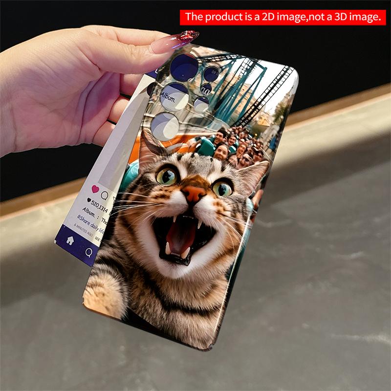 2DFlat Samsung phone case Cat on Roller Coaster Adventure Applicable to Galaxy S22 S23 S24 S25ULTRA S26 A12 A13 A14 A15 A16