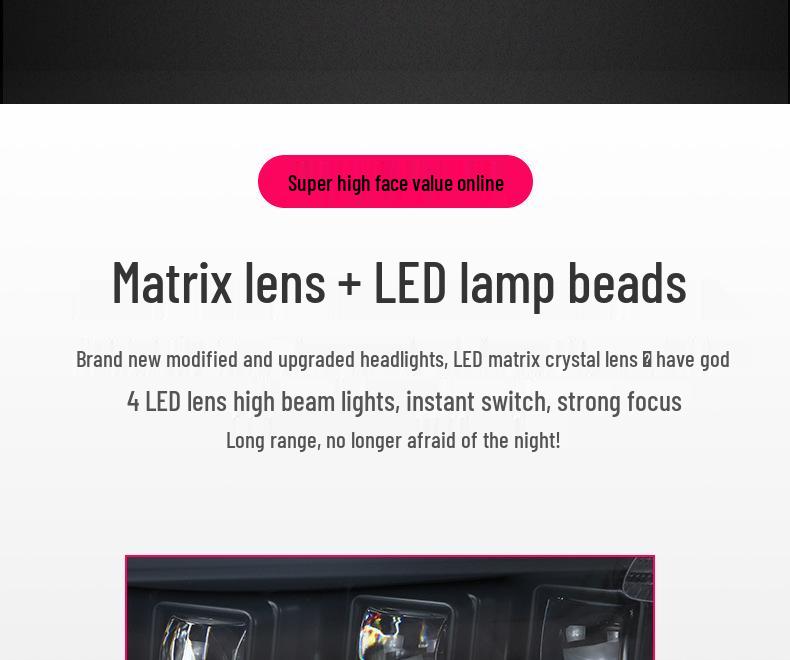 09-11 Toyota Highlander Matrix LED Headlight Assembly with Ice Blue LED DRL