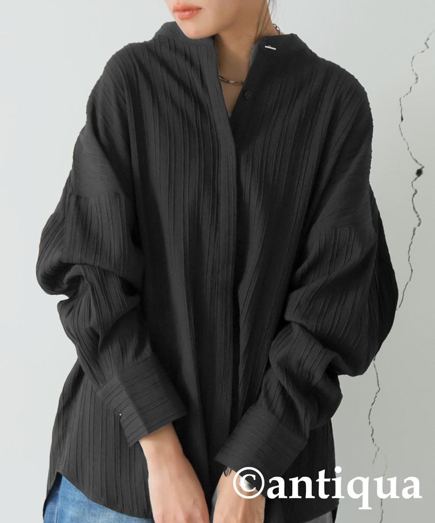 Antiqua Women's Silver Button Shirt, Long Sleeve, PK-01288, One Size 05, Black