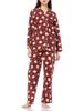 Gunze Tuche Dark Red Fleece Long Sleeve and Collaboration with Teraoka Natsumi Women's Loungewear, Pants,