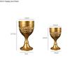 Carved Brass Wine Glass 6 Piece Set Golden Goblet Home Barware Liquor Glass Water Cup Metal Wine Cups Spirit Glass Crafts Gift