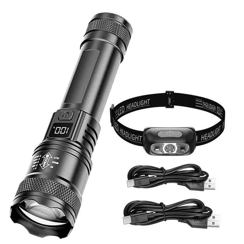 Strong Light Headlamp Portable LED Sensor Headlamp USB Rechargeable Head Flashlight Outdoor Camping Fishing Emergency Lantern